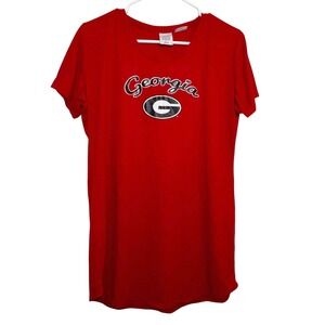 Concepts Sport Georgia Bulldogs T-Shirt Red Graphic Sleepwear Gown Dress Large L